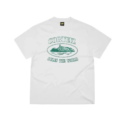 Corteiz Rules the World T Shirt White/Green